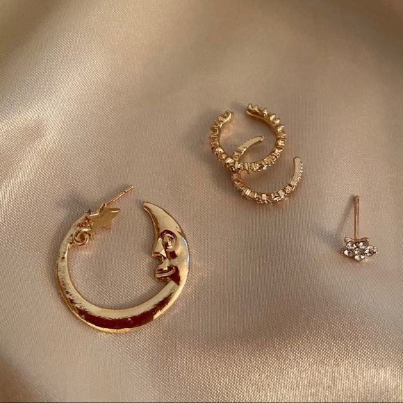 Moon crescent Earrings Set - Picture 3 of 5